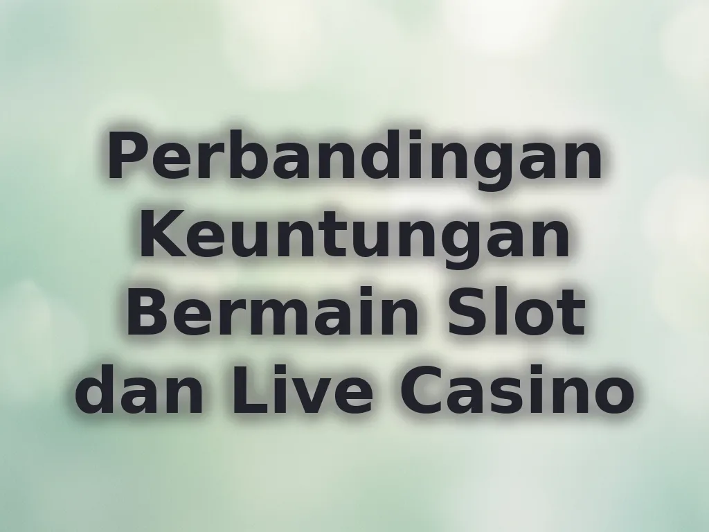Perbandingan Keuntungan Bermain Slot dan Live Casino