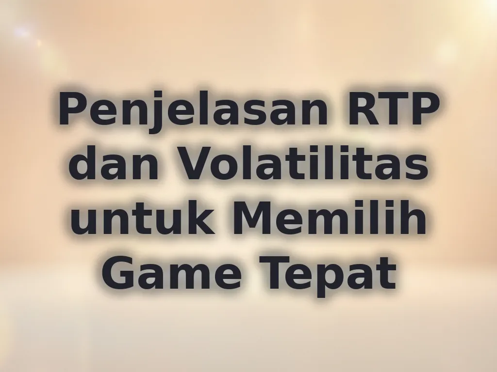 Penjelasan RTP dan Volatilitas untuk Memilih Game Tepat